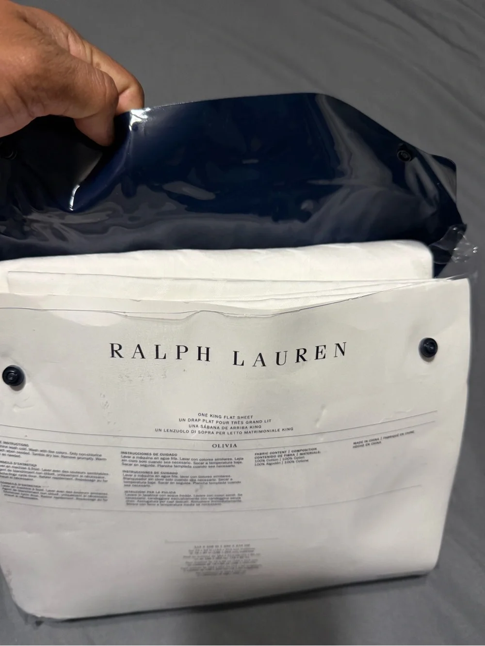 Ralph Lauren Home Olivia Collection Mirada 100% Cotton Flat Sheet - KING - White